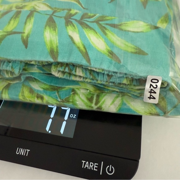 C&C California Green Floral Long Maxi Skirt Side Slit Size M 100% Linen - Picture 10 of 10